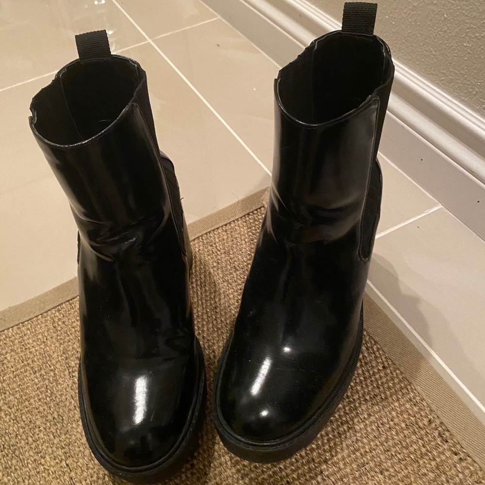 Zara heeled chunky boots